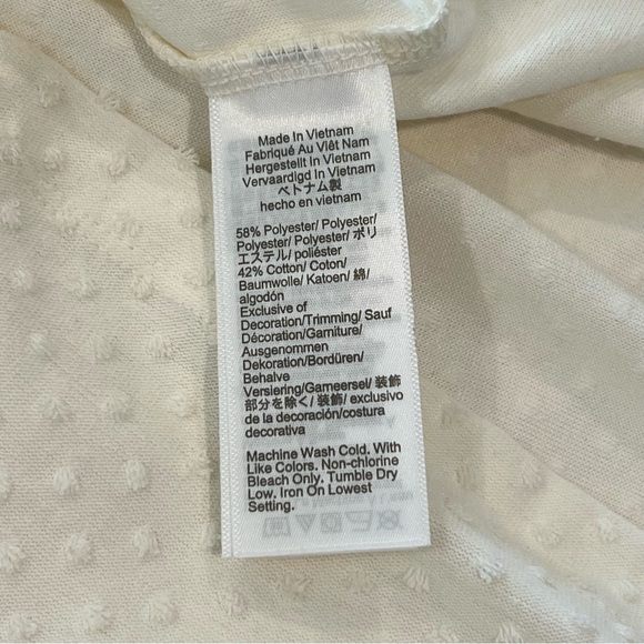 J.Crew NWT Smocked Clip-Dot Tank Top Large Ivory Sleeveless Blouse - Picture 6 of 7